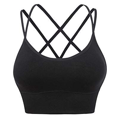 EULLA Kvinnors sport Bh,Korsade Yoga Bras, Fitness Träning BH med Löstagbara Kullager, Svart, XL EULLA Kvinnors sport Bh,Korsade Yoga Bras, Fitness Träning BH med Löstagbara Kullager, Svart, XL