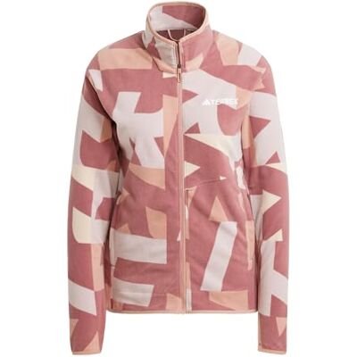 adidas Kvinnor Terrex Multi Printed Full Zip Fleece Jacket, Wonder Beige/Burgundy, L adidas Kvinnor Terrex Multi Printed Full Zip Fleece Jacket, Wonder Beige/Burgundy, L