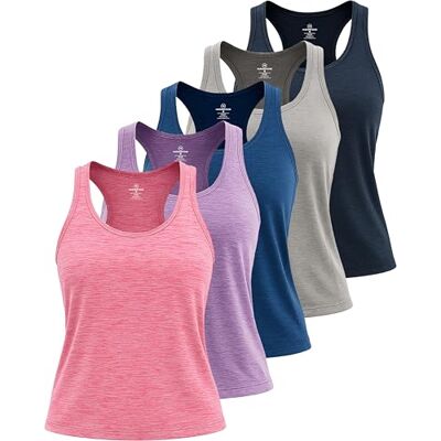 Real Essentials 5 Pack: Womens Quick Dry Fit Ladies Tops Blouse Tee Athletic Yoga Workout Running Gym Active Tees Exercise Women Racerback Sleeveless Flowy Fitness Loose Fit Moisture Wicking Tank Top Set 7,M Real Essentials 5 Pack: Womens Quick Dry Fit Ladies Tops Blouse Tee Athletic Yoga Workout Running Gym Active Tees Exercise Women Racerback Sleeveless Flowy Fitness Loose Fit Moisture Wicking Tank Top Set 7,M