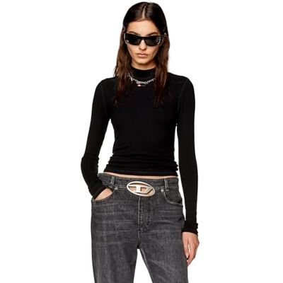 Diesel T-mokky-LS-microdiv Tank Top T-shirt för kvinnor, Svart svart svart, XXS Diesel T-mokky-LS-microdiv Tank Top T-shirt för kvinnor, Svart svart svart, XXS