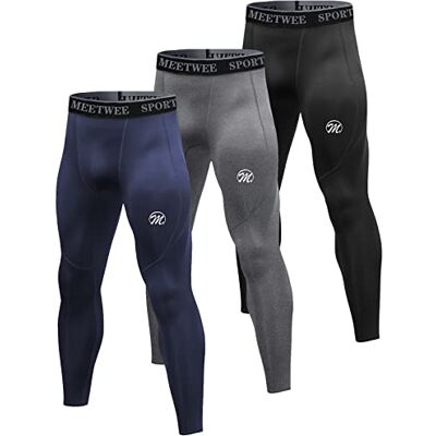MEETWEE kompressionsbyxor för män, sportleggings långa löparbyxor andningsbara funktionella byxor tights byxor MEETWEE kompressionsbyxor för män, sportleggings långa löparbyxor andningsbara funktionella byxor tights byxor