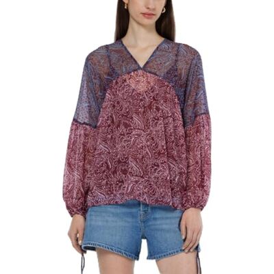 Scotch & Soda Tryckt Fil Coupe Top, Blue Mountain Paisley Mix 403, 42 Scotch & Soda Tryckt Fil Coupe Top, Blue Mountain Paisley Mix 403, 42