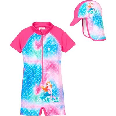 Playshoes baddräkt i ett stycke och badmössa med UV-skydd 50+ solskydd badkläder Playshoes baddräkt i ett stycke och badmössa med UV-skydd 50+ solskydd badkläder