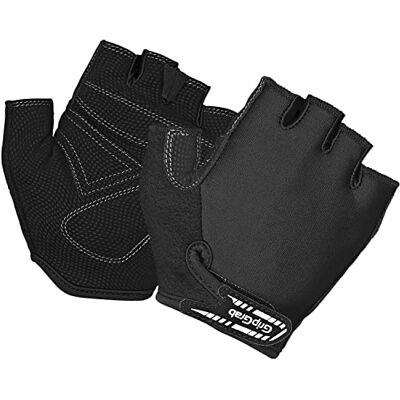 GripGrab Unisex X-Trainer Junior Barn Kort Finger Vadderade Cykelhandskar, Svart, Medium GripGrab Unisex X-Trainer Junior Barn Kort Finger Vadderade Cykelhandskar, Svart, Medium