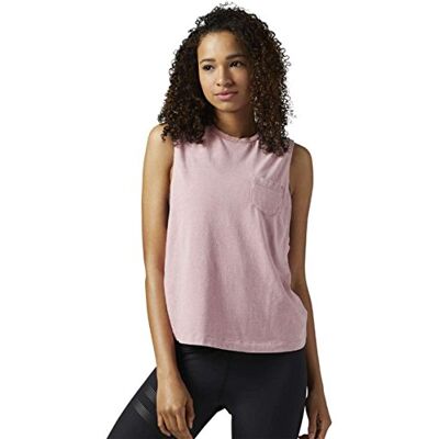 Reebok dam sten tvätt muskel tröja rosa (sanros) L Reebok dam sten tvätt muskel tröja rosa (sanros) L