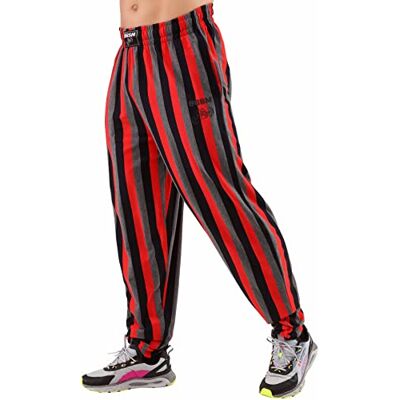 BIG SAM SPORTSWEAR COMPANY Men's Baggy Pants Loose Fit Stripped Gym Workout Sweatpants with Pockets (L, Red) BIG SAM SPORTSWEAR COMPANY Men's Baggy Pants Loose Fit Stripped Gym Workout Sweatpants with Pockets (L, Red)