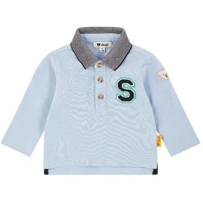 Steiff Långärmad pikétröja för pojkar, Chambray Blue, 62 Steiff Långärmad pikétröja för pojkar, Chambray Blue, 62