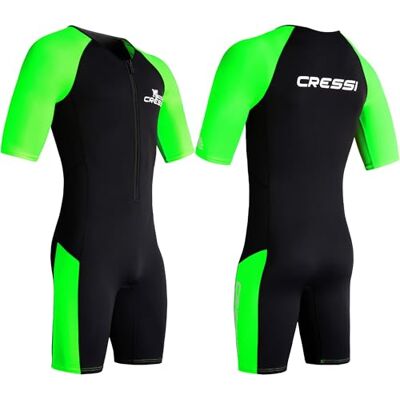 Cressi Tiburon man kort våtdräkt svart/fluo lime 2 mm L/4 – herr 2 mm neopren och elastan kort våtdräkt, YKK dragkedja fram – svart/fluo lime, L/4 Cressi Tiburon man kort våtdräkt svart/fluo lime 2 mm L/4 – herr 2 mm neopren och elastan kort våtdräkt, YKK dragkedja fram – svart/fluo lime, L/4