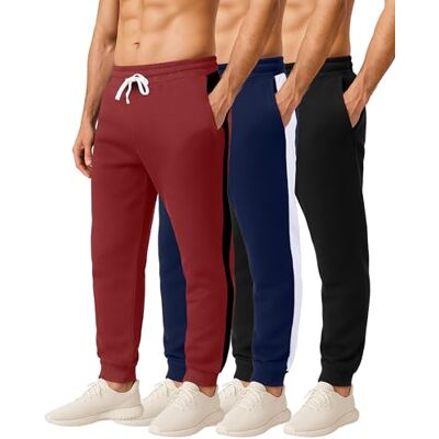 Real Essentials Mens Joggers Sweatpants Fleece Pants Sweat Clothing Pockets Baggy Elastic Cuffed Workout Bottom Athletic Soft Warm Winter Jogging Gym Active Track Work Tapered, Set 6, M, Pack of 3 Real Essentials Mens Joggers Sweatpants Fleece Pants Sweat Clothing Pockets Baggy Elastic Cuffed Workout Bottom Athletic Soft Warm Winter Jogging Gym Active Track Work Tapered, Set 6, M, Pack of 3