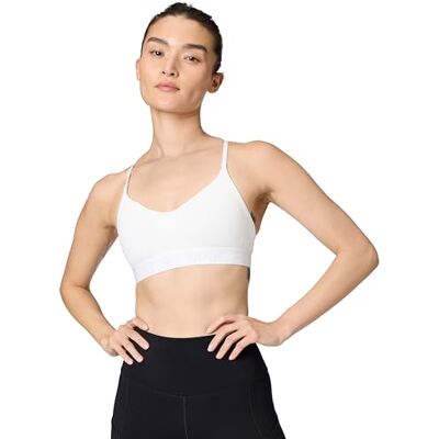 NIKE Dri-Fit Indy Light Support Sport-BH för kvinnor, White/Stone Mauve, XL NIKE Dri-Fit Indy Light Support Sport-BH för kvinnor, White/Stone Mauve, XL