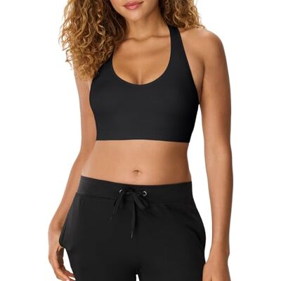 Hanes Sport-BH, sömlös sport-BH, för brottarrygg, måttligt stöd, fukttransporterande, 1 eller 3-pack, S Hanes Sport-BH, sömlös sport-BH, för brottarrygg, måttligt stöd, fukttransporterande, 1 eller 3-pack, S