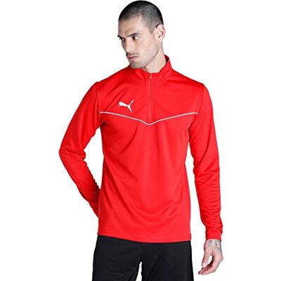 PUMA Herren T-shirt teamRISE 1/4 Zip Top, Red- White, XL, 657394 PUMA Herren T-shirt teamRISE 1/4 Zip Top, Red- White, XL, 657394