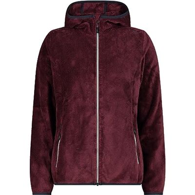 CMP Fleece jacka för kvinnor med fast huva, Burgundy, 44 CMP Fleece jacka för kvinnor med fast huva, Burgundy, 44
