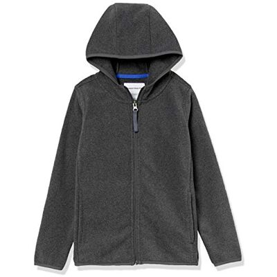 Amazon Essentials pojkar Polar Fleece hel dragkedja jacka med huva, Träkol, 10 år Amazon Essentials pojkar Polar Fleece hel dragkedja jacka med huva, Träkol, 10 år