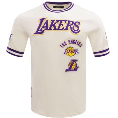Pro Standard herr NBA Los Angeles Lakers retro klassiker S/S Tee, Äggskal/Lila, M Pro Standard herr NBA Los Angeles Lakers retro klassiker S/S Tee, Äggskal/Lila, M
