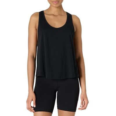 Amazon Essentials kvinnors aktiv mjuk bomull brottarrygg avslappnad passform lätt yoga träningstank med hängande armhål, Svart, XXL Amazon Essentials kvinnors aktiv mjuk bomull brottarrygg avslappnad passform lätt yoga träningstank med hängande armhål, Svart, XXL