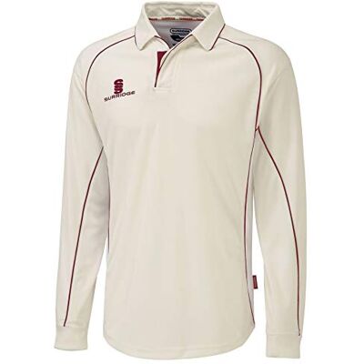 Surridge Sports Surridge sport herr L/s cricket tröja, röd, liten Surridge Sports Surridge sport herr L/s cricket tröja, röd, liten