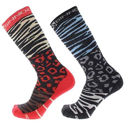 SINNER Strumpor märke modell SKI SOCKS Animaliska dubbla paket CORAL/TURQUOISE 42-44 SINNER Strumpor märke modell SKI SOCKS Animaliska dubbla paket CORAL/TURQUOISE 42-44