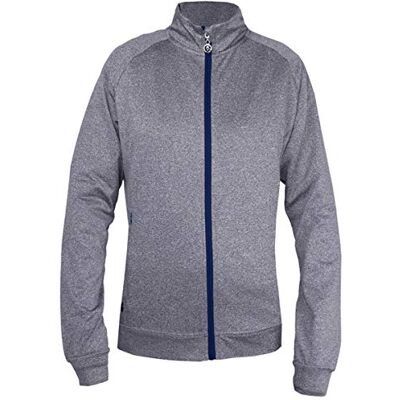 Island Green Island grön kvinnors golf damer kontrast full dragkedja flexibel termisk andningsbar ultralätt topp Grey Marl/Navy 14 Island Green Island grön kvinnors golf damer kontrast full dragkedja flexibel termisk andningsbar ultralätt topp Grey Marl/Navy 14