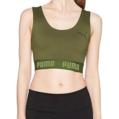 PUMA kvinnors aktiv ess bandad W skörd topp, kvinnor, aktiv ESS bandded crop top W, Oliv natt XL PUMA kvinnors aktiv ess bandad W skörd topp, kvinnor, aktiv ESS bandded crop top W, Oliv natt XL