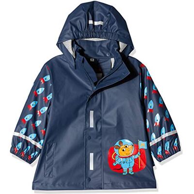 Playshoes Unisex barn regnjacka vind och vattentät regnrock regnkläder, musen rymden, 80 Playshoes Unisex barn regnjacka vind och vattentät regnrock regnkläder, musen rymden, 80