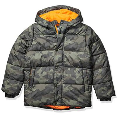 Amazon Essentials småbarn pojkar tung pufferjacka med huva, Mörk militärgrön kamouflage, 8 år Amazon Essentials småbarn pojkar tung pufferjacka med huva, Mörk militärgrön kamouflage, 8 år