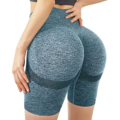 Little Hand Sportleggings för kvinnor anti-celluliter yoga shorts hög midja cyklist scrunch rumpa shorts yoga leggings opak scrunch rumpa jogging dans löpning gym, b-blå, L Little Hand Sportleggings för kvinnor anti-celluliter yoga shorts hög midja cyklist scrunch rumpa shorts yoga leggings opak scrunch rumpa jogging dans löpning gym, b-blå, L