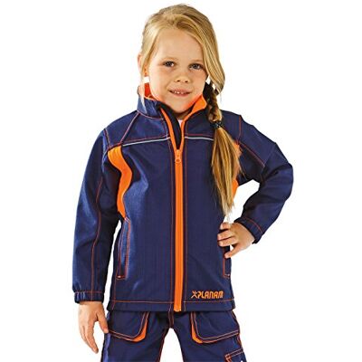 Planam 6131134 storlek 134/140 "Junior" softshell jacka – marinblå/orange Planam 6131134 storlek 134/140 "Junior" softshell jacka – marinblå/orange
