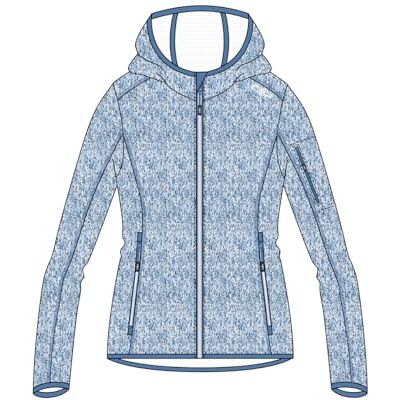 CMP Knit-Tech damjacka med fast huva, Sky-vit, 40 CMP Knit-Tech damjacka med fast huva, Sky-vit, 40