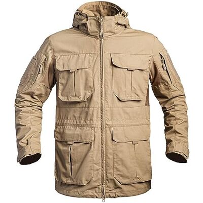 A10 Equipment Lång FIGHTER TAN Battle Jacket, Beige färg, XXL A10 Equipment Lång FIGHTER TAN Battle Jacket, Beige färg, XXL