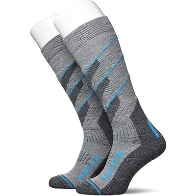 HEAD Unisex KNEEHIGH (2-pack), Grå/himmelsblå kombination, 35-38 EU HEAD Unisex KNEEHIGH (2-pack), Grå/himmelsblå kombination, 35-38 EU