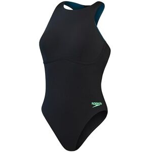 Speedo dam Racer Zip baddräkt med integrerad bad-bh, Svart/Harlekin grön, 30/6 B-D Speedo dam Racer Zip baddräkt med integrerad bad-bh, Svart/Harlekin grön, 30/6 B-D