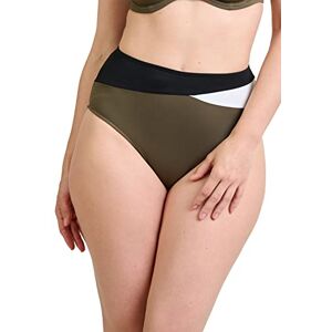 Sans Complexe Bikini underdel med hög midja för kvinnor, Olivvert/Noir/Blanc, 38/40 Sans Complexe Bikini underdel med hög midja för kvinnor, Olivvert/Noir/Blanc, 38/40