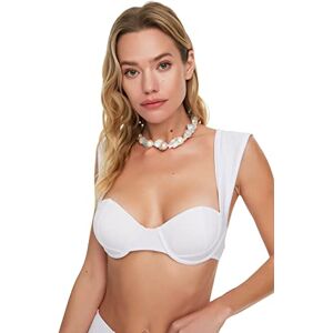 Trendyol Kvinnors tjocka klädhängare täckt bikini topp, vit, 44 Trendyol Kvinnors tjocka klädhängare täckt bikini topp, vit, 44