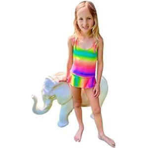 Haute Pression Baby flicka regnbåge och volang babyflicka i ett stycke baddräkt, Material: Polyester, 8 ans Haute Pression Baby flicka regnbåge och volang babyflicka i ett stycke baddräkt, Material: Polyester, 8 ans