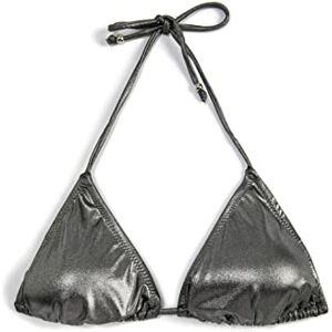 Koton Dam slips hals glänsande triangel bikini topp badbyxor, Silver (Gm1), 40 SE Koton Dam slips hals glänsande triangel bikini topp badbyxor, Silver (Gm1), 40 SE