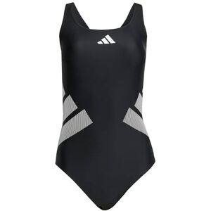 adidas dam Logo C-Back Swimsuit Swimwear, Black/White, 44 adidas dam Logo C-Back Swimsuit Swimwear, Black/White, 44