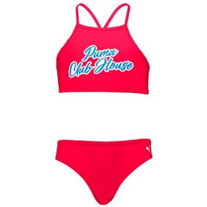 PUMA SWIM GIRLS Club HOUSE BIKINI SET 1P, Rosa röd, 164 cm PUMA SWIM GIRLS Club HOUSE BIKINI SET 1P, Rosa röd, 164 cm