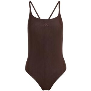 adidas dam Iconisea Ribbed Padded Thin Straps Swimsuit Swimwear, Aurora Coffee, 38 adidas dam Iconisea Ribbed Padded Thin Straps Swimsuit Swimwear, Aurora Coffee, 38