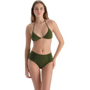 Dagi Khaki stickade trosor med hög midja, kaki, 40, kaki, 40 SE Dagi Khaki stickade trosor med hög midja, kaki, 40, kaki, 40 SE