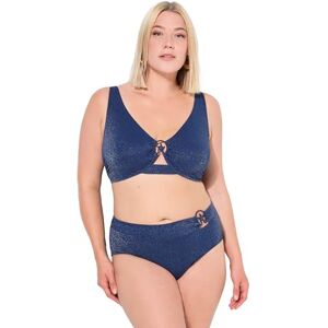 Ulla Popken dam stora storlekar plus size bikini, sophia, glitterstruktur, snäckskal, marinblå, 54 Ulla Popken dam stora storlekar plus size bikini, sophia, glitterstruktur, snäckskal, marinblå, 54