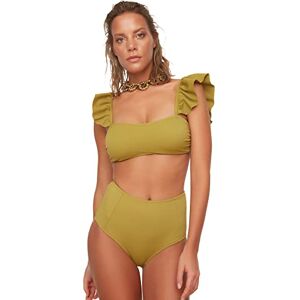 Trendyol Kvinnors strukturerad mugg sydd bikini underdel, grön, 36 Trendyol Kvinnors strukturerad mugg sydd bikini underdel, grön, 36
