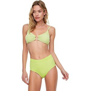 Trendyol Dam hög midja bikini. Bikini underdel, grön, 40 Trendyol Dam hög midja bikini. Bikini underdel, grön, 40