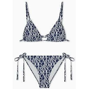 Giorgio Armani Dam LOGOMANIA Triangel + kort bikini blå M Giorgio Armani Dam LOGOMANIA Triangel + kort bikini blå M