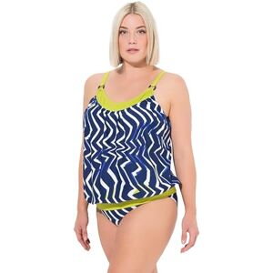 Ulla Popken damer stora storlekar, plus size tankini, Enya, DG, Lightning, marinblå, 58-60 Ulla Popken damer stora storlekar, plus size tankini, Enya, DG, Lightning, marinblå, 58-60