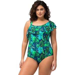 Ulla Popken damer stora storlekar överdimensionerade plus size baddräkt, djungel, mjuka koppar, volang, Jeansblå, 52 Ulla Popken damer stora storlekar överdimensionerade plus size baddräkt, djungel, mjuka koppar, volang, Jeansblå, 52