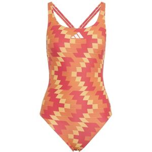 adidas dam Football-Inspired V-Back Graphic Swimsuit Swimwear, lucid red, 36 adidas dam Football-Inspired V-Back Graphic Swimsuit Swimwear, lucid red, 36