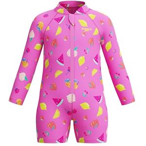 Speedo Barn unisex långärmad tryck dragkedja en del baddräkt, rosa, 3-6 år Speedo Barn unisex långärmad tryck dragkedja en del baddräkt, rosa, 3-6 år