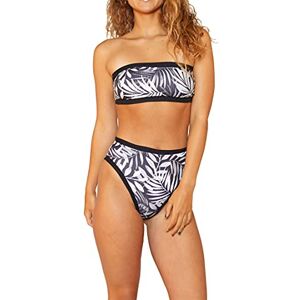 Hurley Dam W Party Palm Rib Bandeau Bikini Top svart/vit/svart Medium Hurley Dam W Party Palm Rib Bandeau Bikini Top svart/vit/svart Medium
