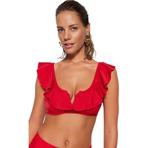 Trendyol Volume V detaljerad bikiniöverdel för kvinnor, röd, 34 Trendyol Volume V detaljerad bikiniöverdel för kvinnor, röd, 34